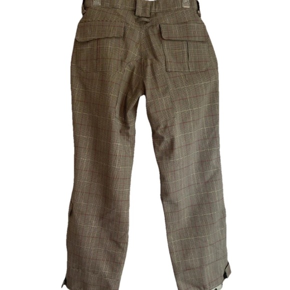 Turbine Women’s Small Tan Khaki Gold Plaid Performance Boardwear Ski Pants - Picture 5 of 9